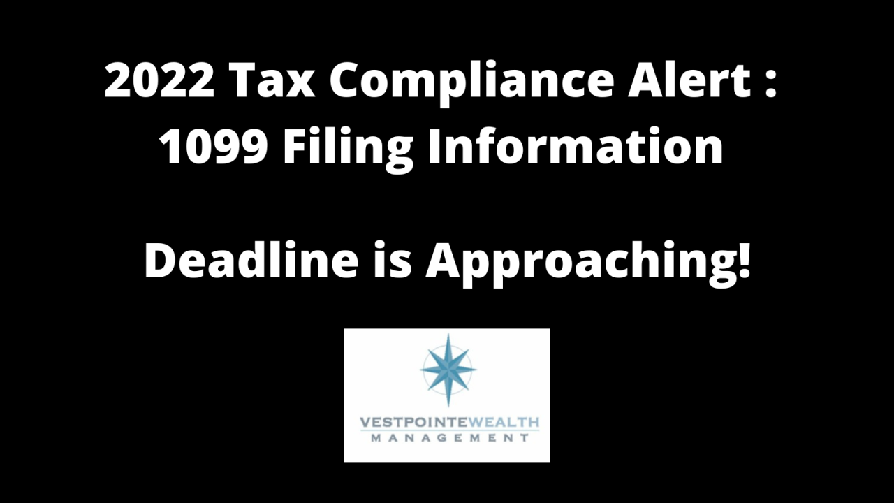 2022 Tax Compliance Update - 1099 Filing Deadline